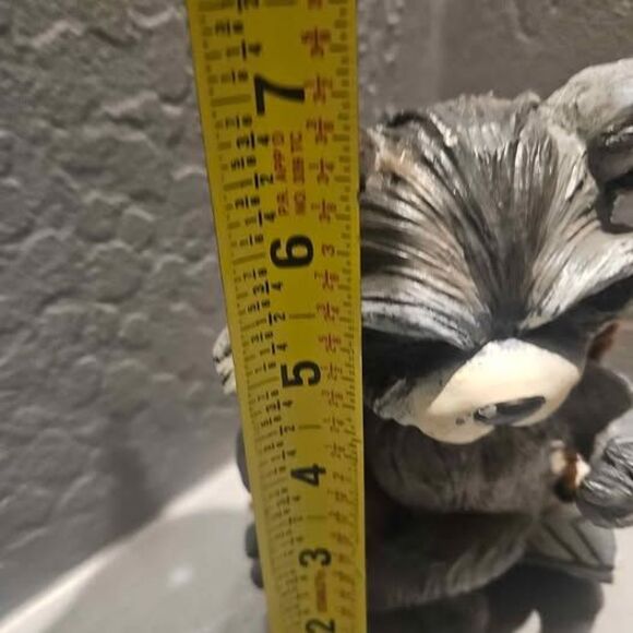 Hanging.Resin Raccoon Sitting in Swing Roman Raccoon Pudgy Pals - Picture 3 of 5